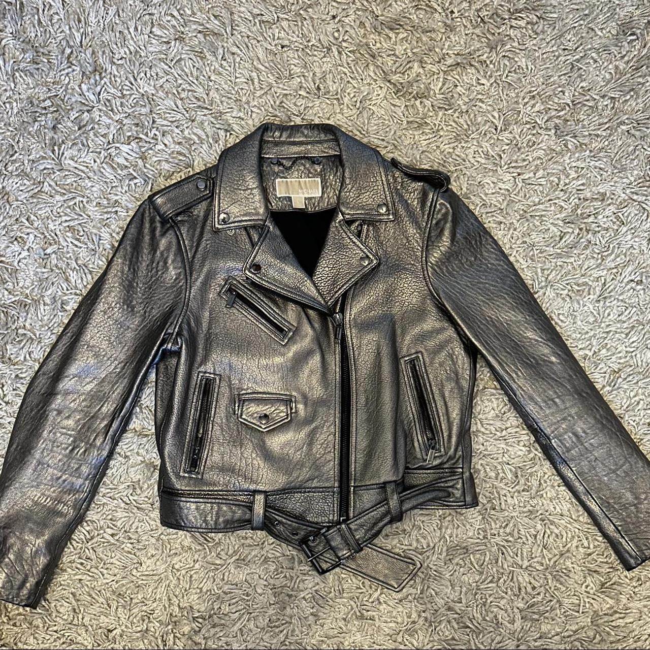 Michael kors deals metallic moto jacket