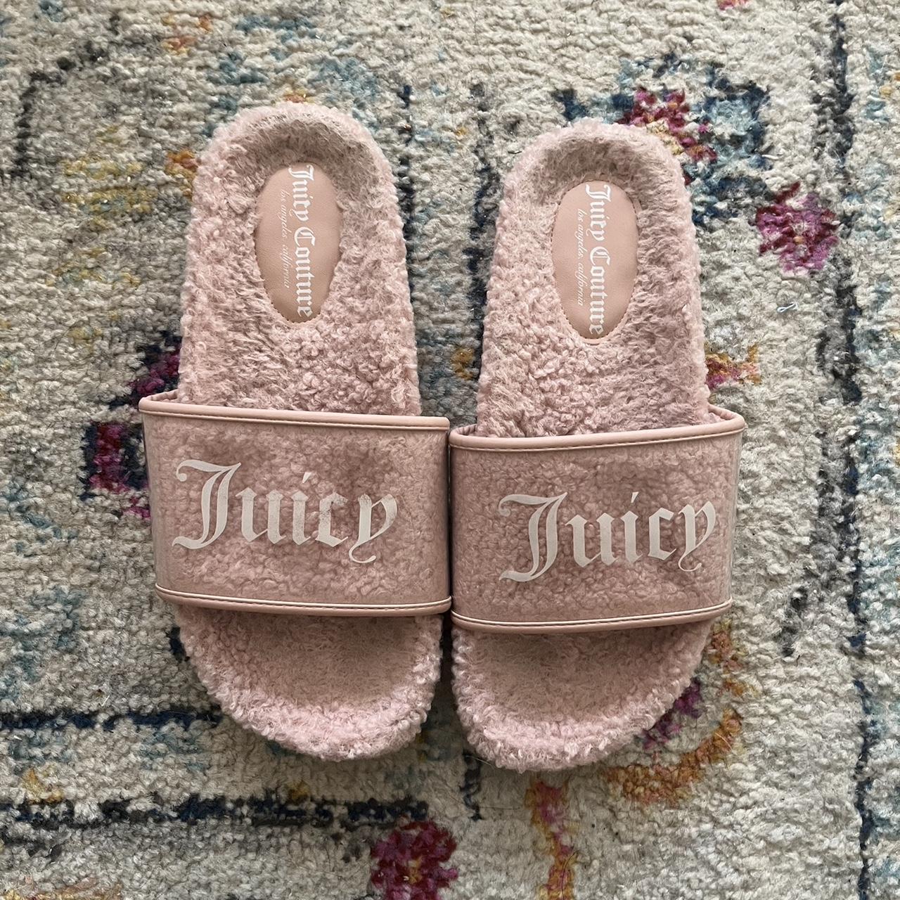 Juicy Couture Women's Pink Slides Depop