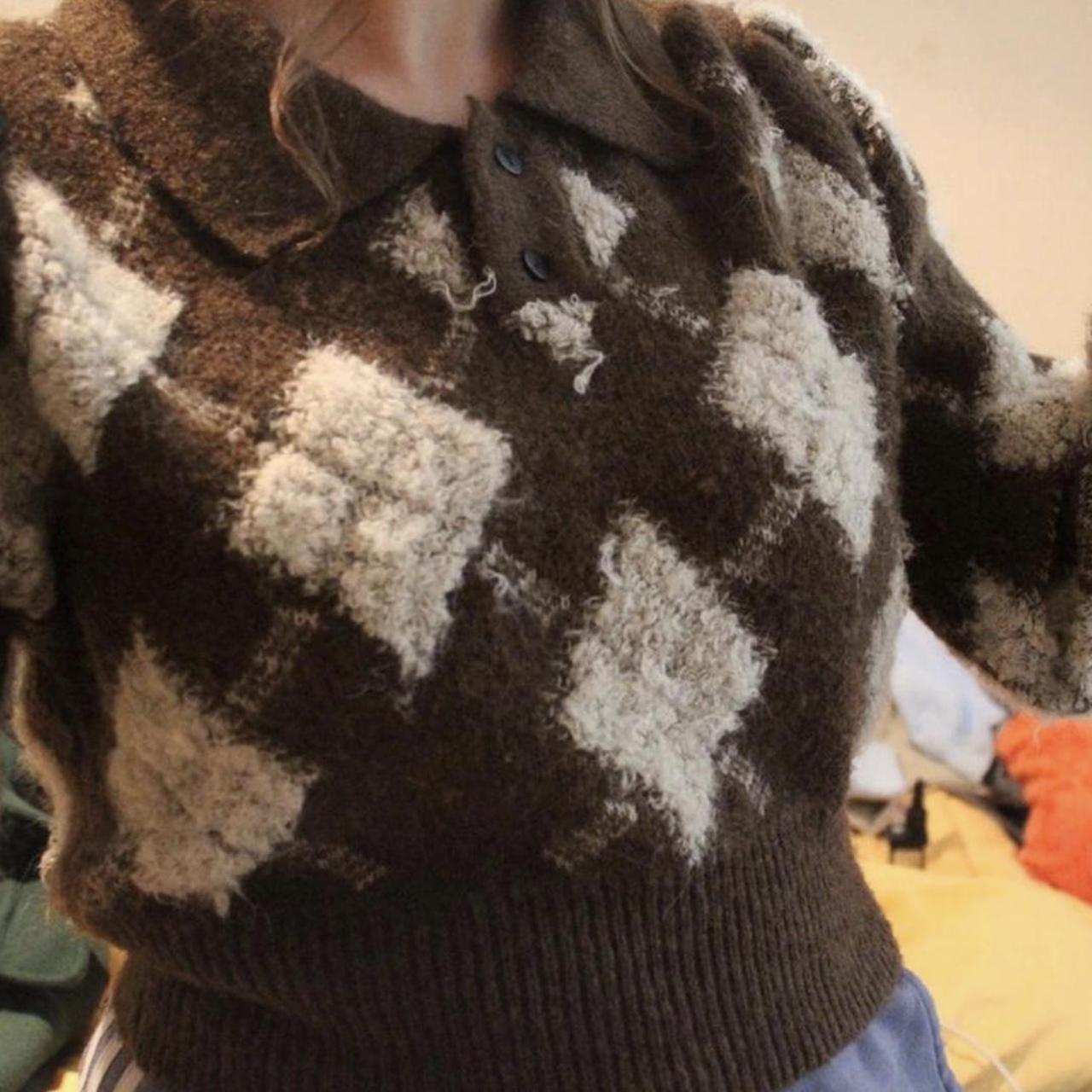 Super cute brown cropped jumper from cider. Pictured... Depop