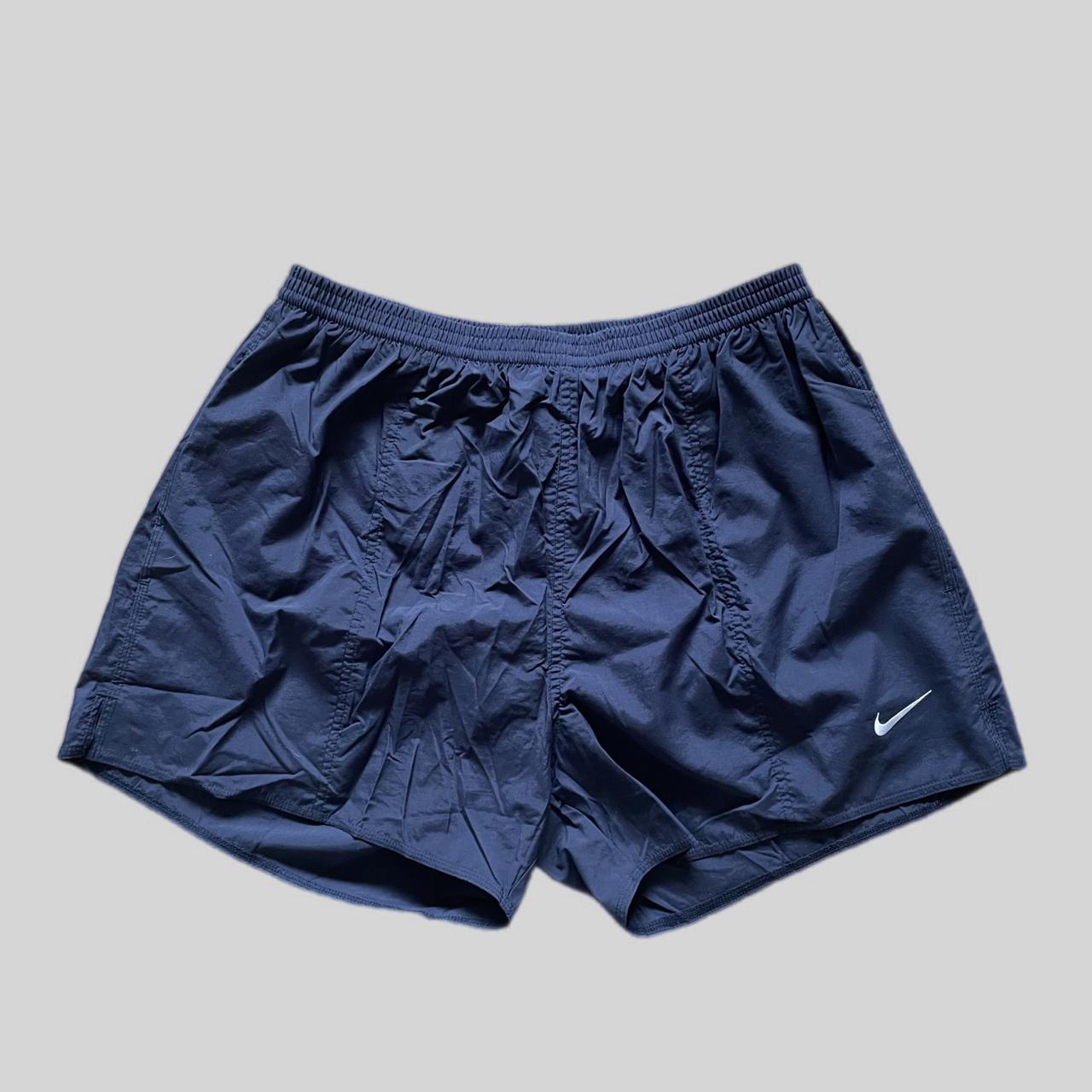 Vintage Nike Men S Swim Shorts In Navy Available Depop