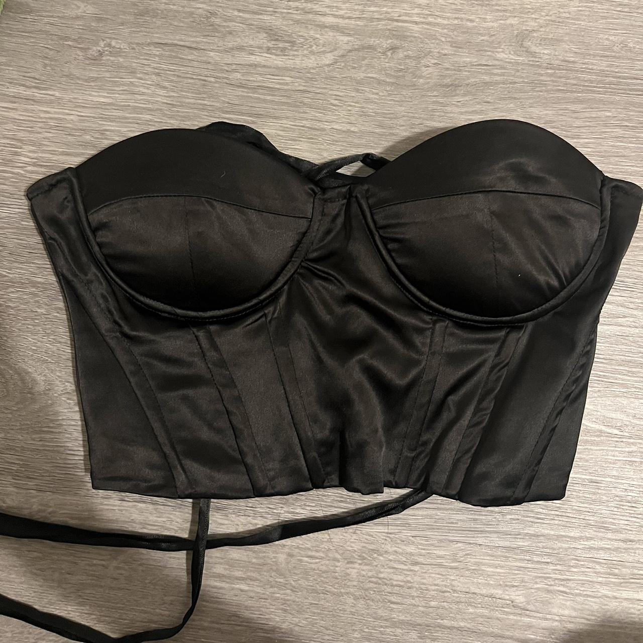 princess black polly corset. size 8. ribbon lace up... Depop