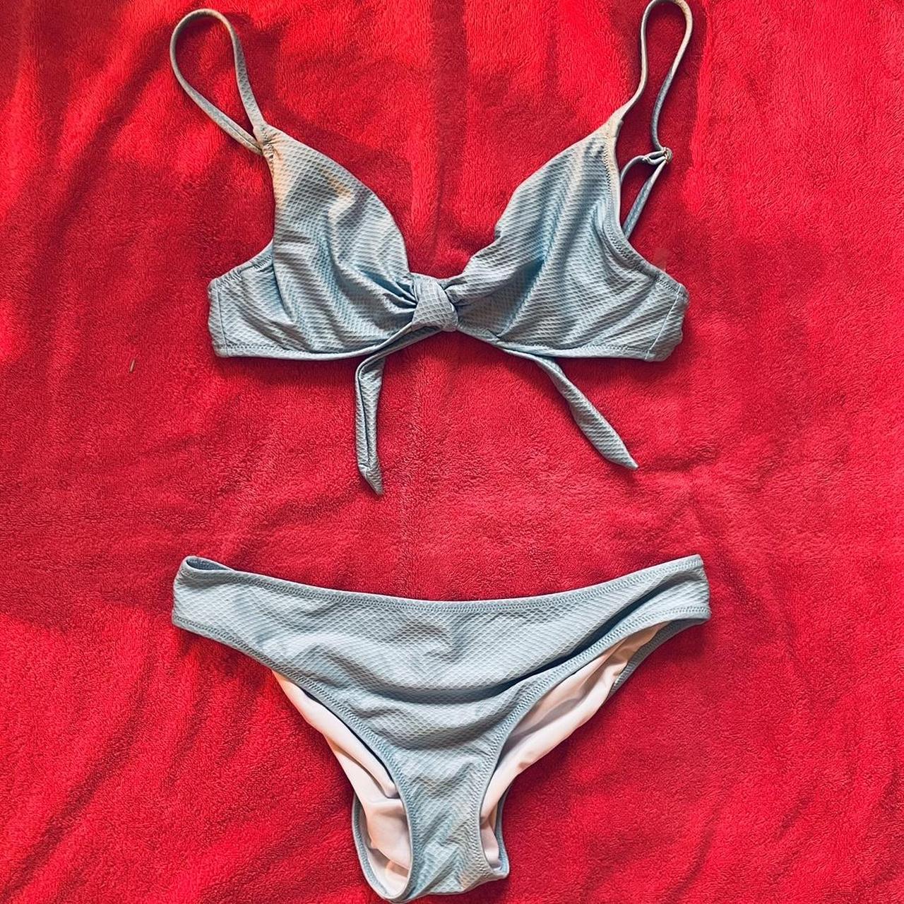 Frankies Bikinis Women's Blue Bikinisandtankinisets Depop
