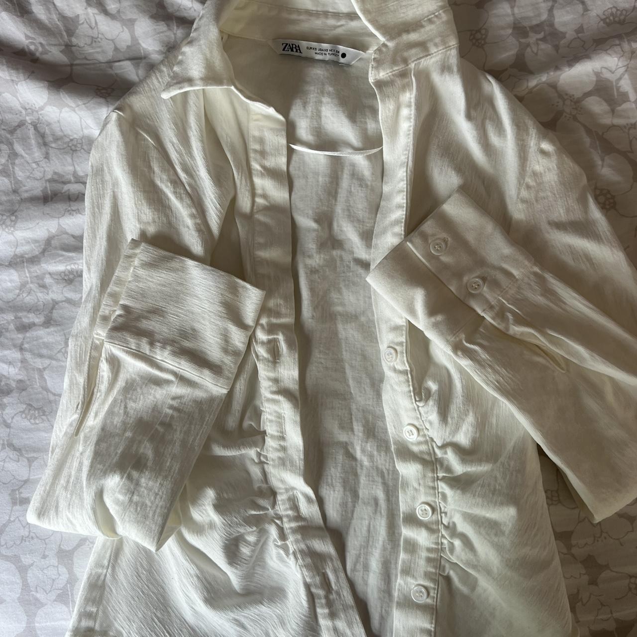 Zara Women's White Blouse | Depop