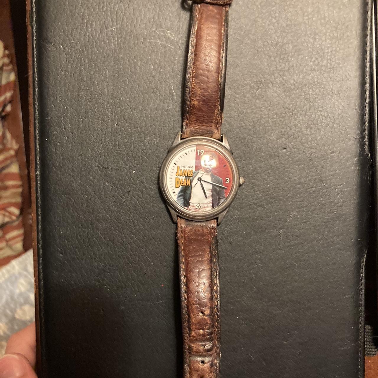 Fossil Men's Brown and Red Watch | Depop