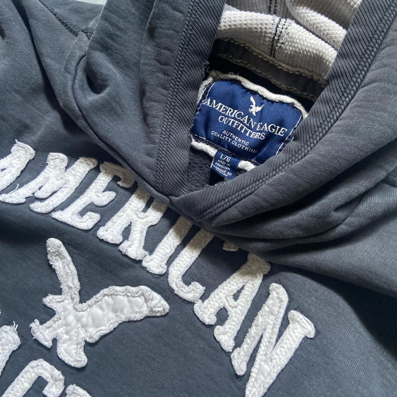 American Eagle Outfitters Men's Black and White Hoodie | Depop