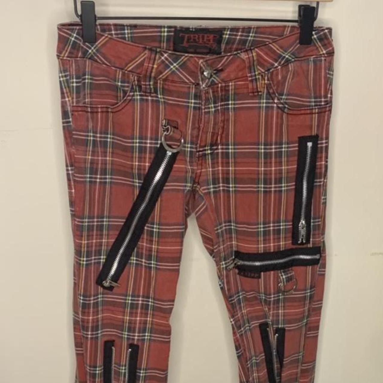 Tripp NYC Women's Red and Black Trousers Depop