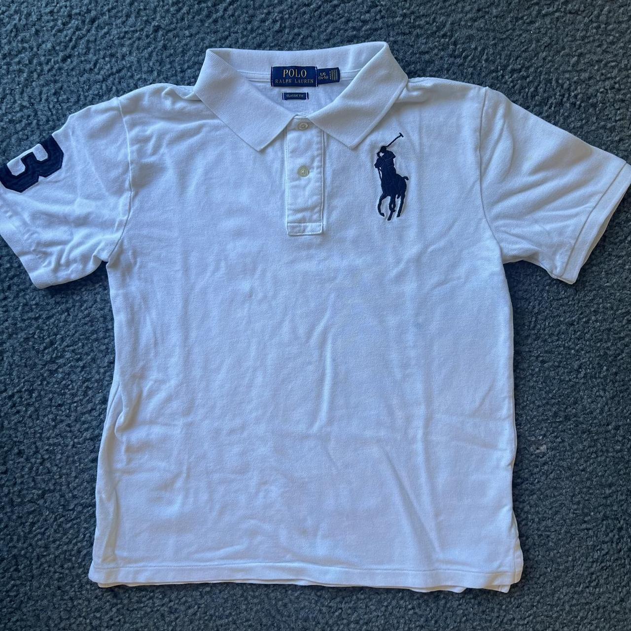 White Polo Ralph Lauren Shirt Size is Kids Large - Depop