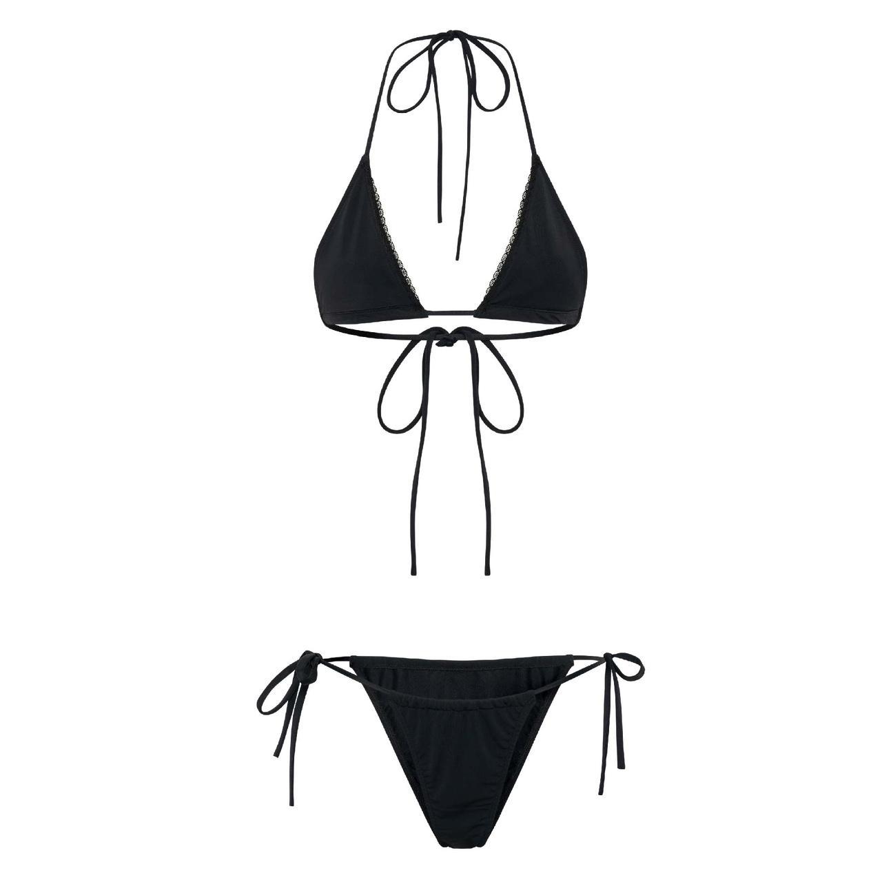 Selling Gemini black bikini String tie bikini top... - Depop