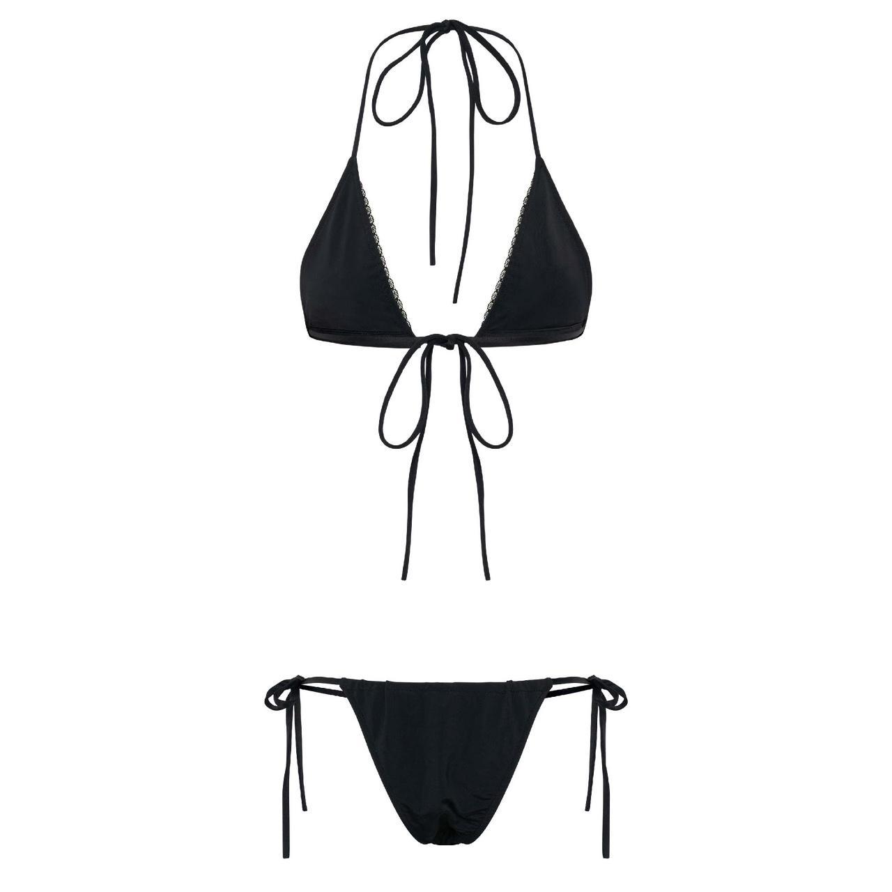 Selling Gemini black bikini String tie bikini top... - Depop