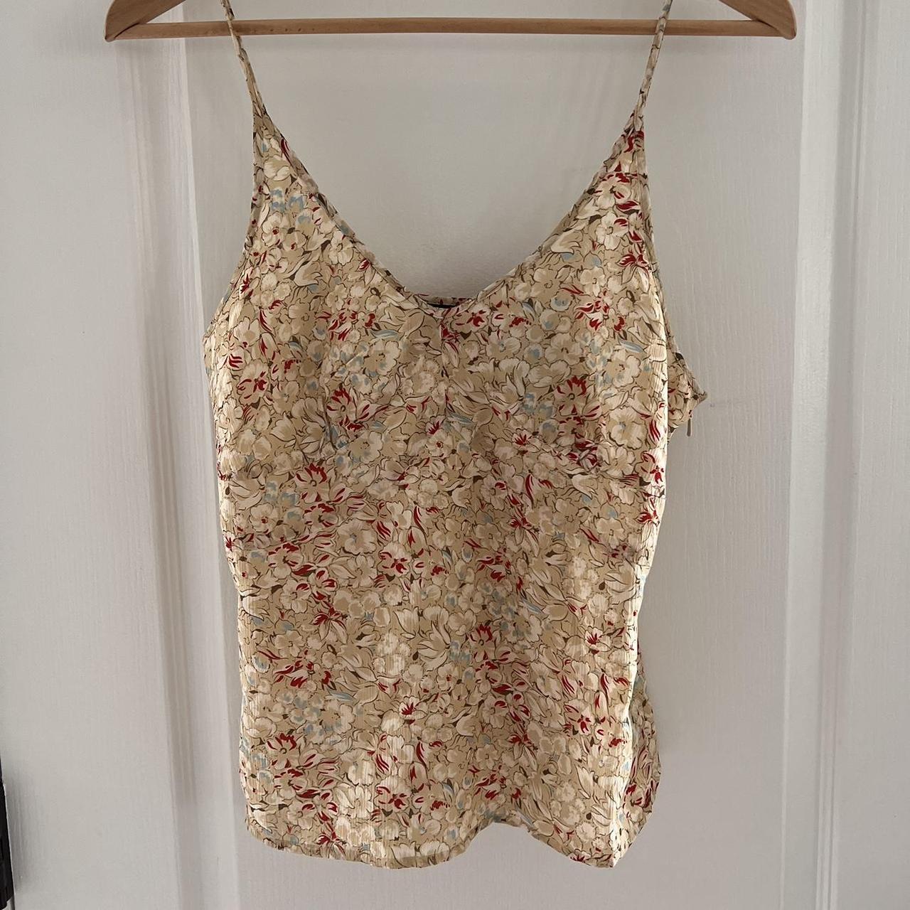 DKNY Jeans 100% silk floral tank top Lining and... - Depop