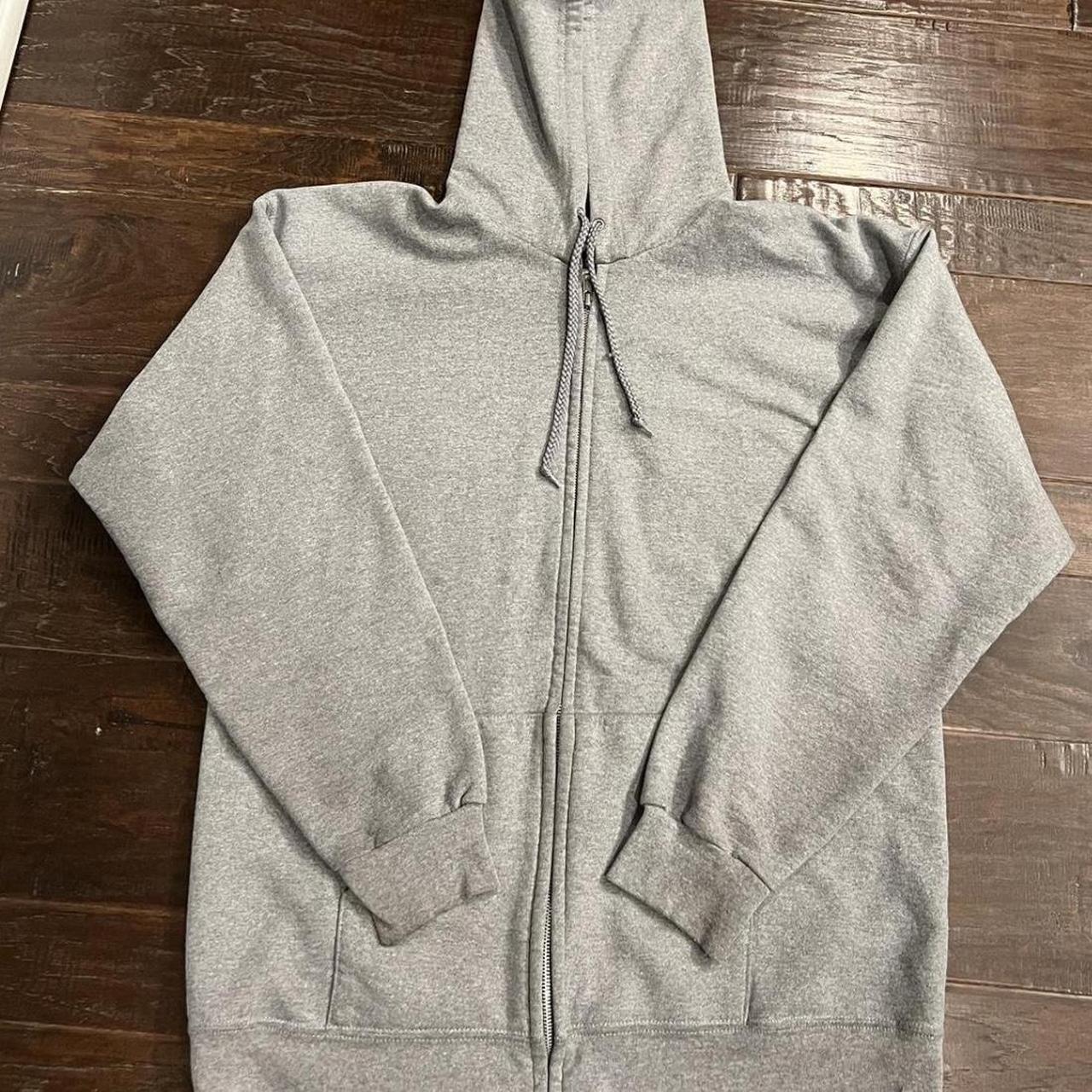 Vintage Hanes Ultimate Cotton gray blank zip up... - Depop