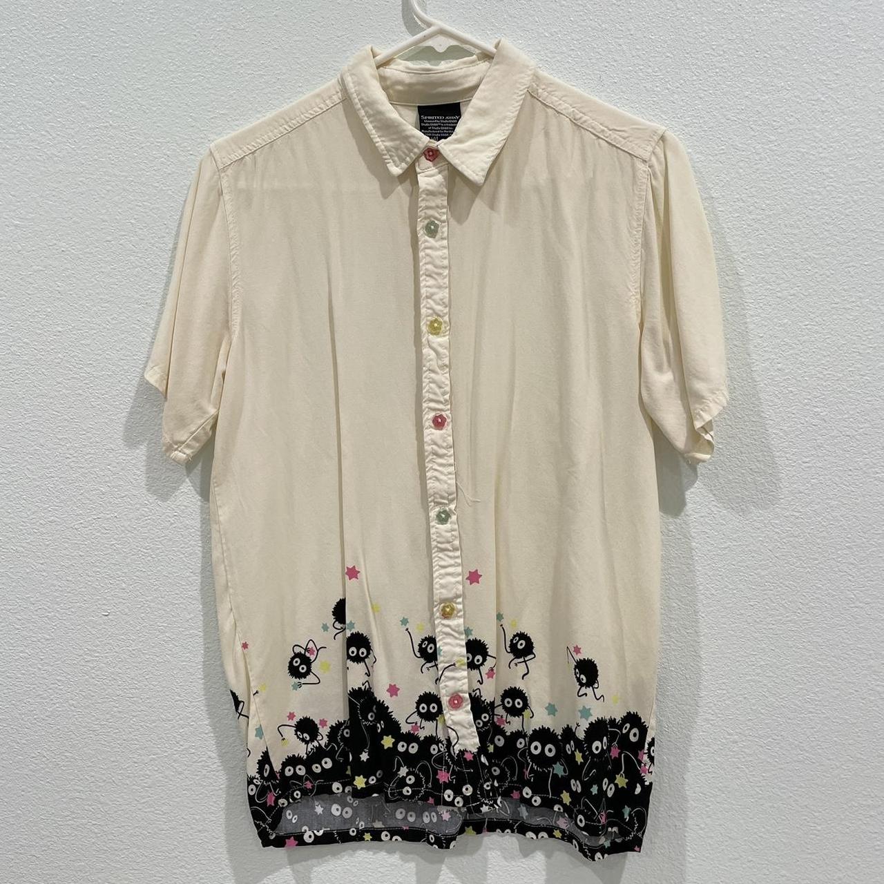 Hot Topic Women's Cream and Black Blouse Depop