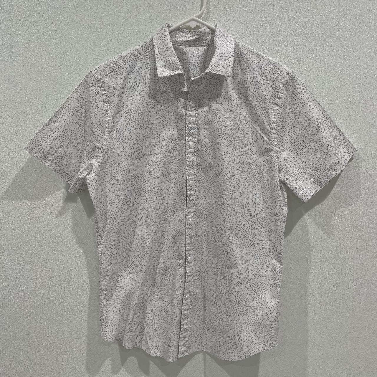 Patterned Short Sleeve Button Up Shirt - Never... - Depop