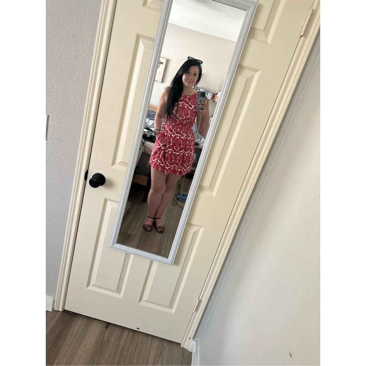 Beautiful pleated dress with pockets. Zips in the... - Depop