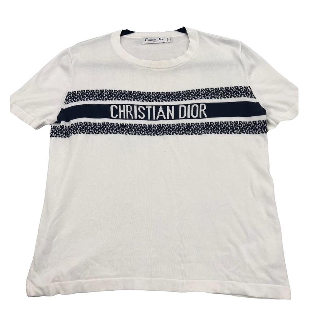 Dior T- shirt “White and Navy Blue Cotton
