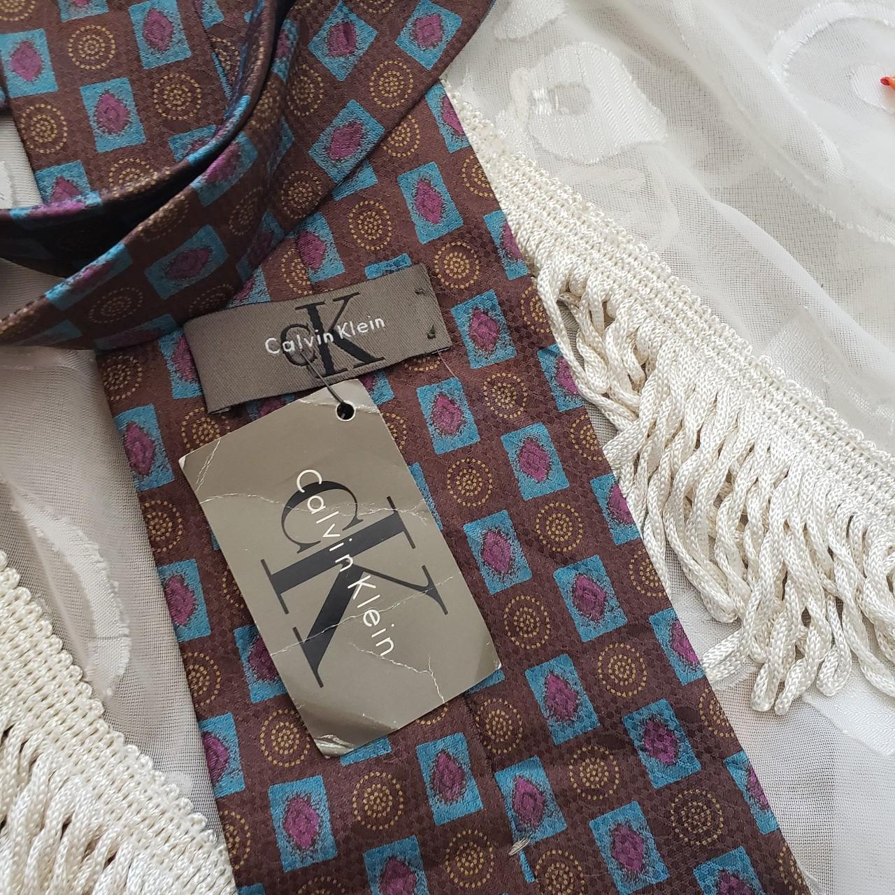 Calvin Klein Men's Brown and Blue Fancydress Depop