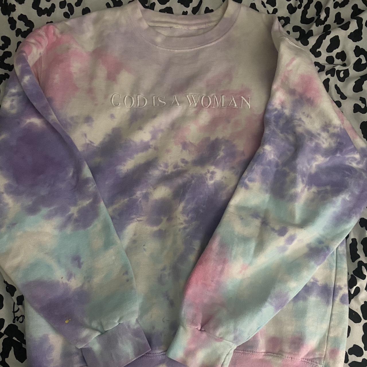 Ariana grande Tie dye crewneck sweatshirt God is a. Depop