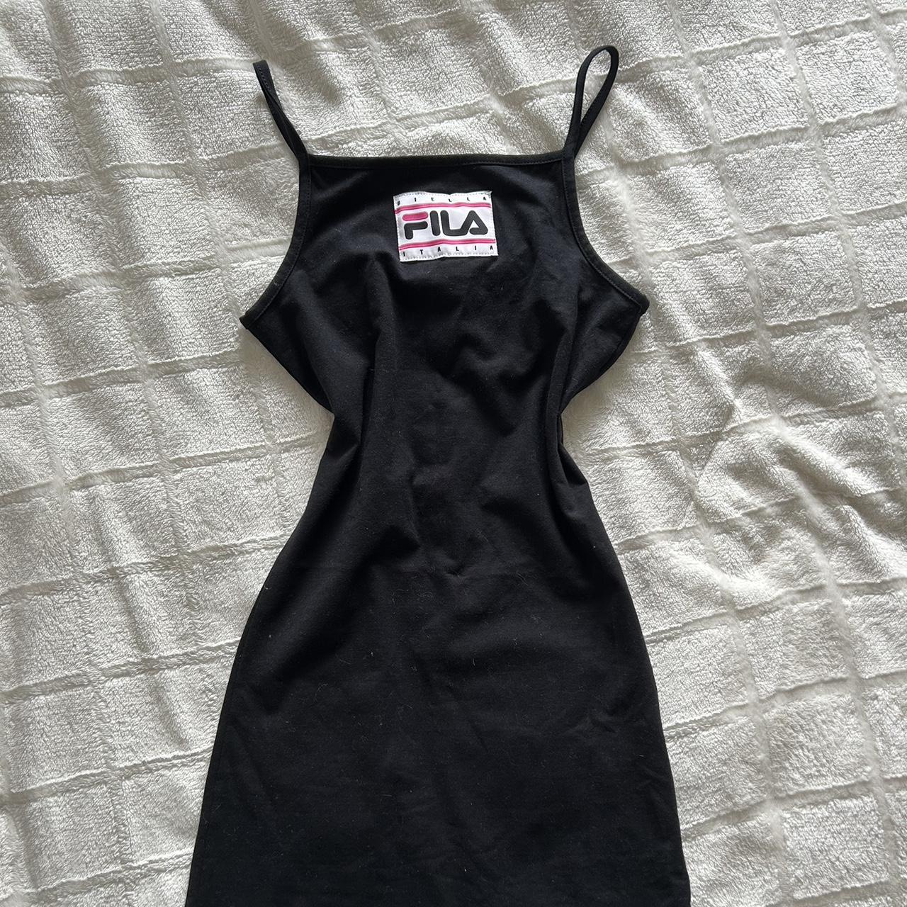 Fila black mini dress tight bodycon dress size