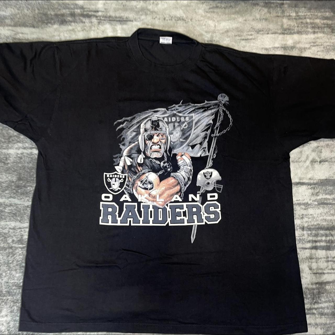 OLD RAIDERS TSHIRT SIZE 3XL SMALL HOLE IN BACK OF - Depop