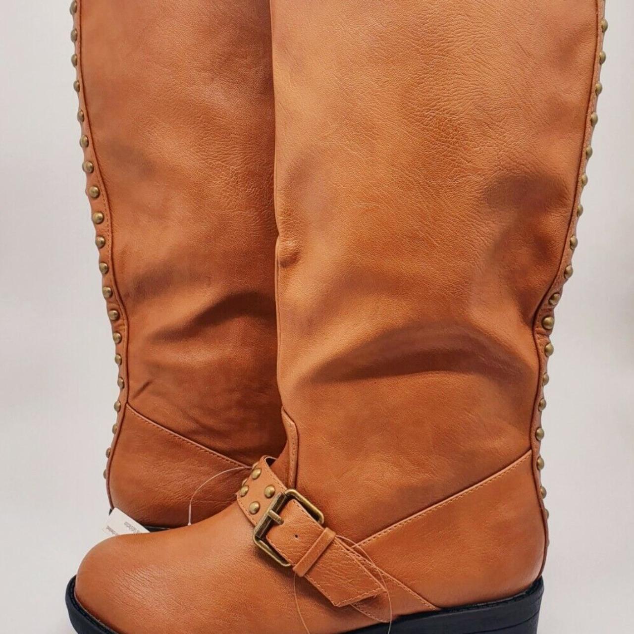 tanned knee high boots