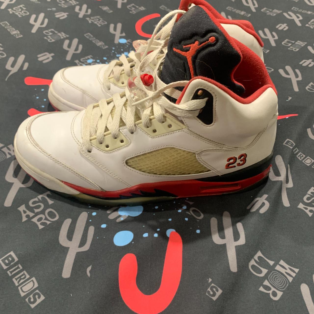 Air Jordan 5 retro fire red. No box. Shoes have - Depop