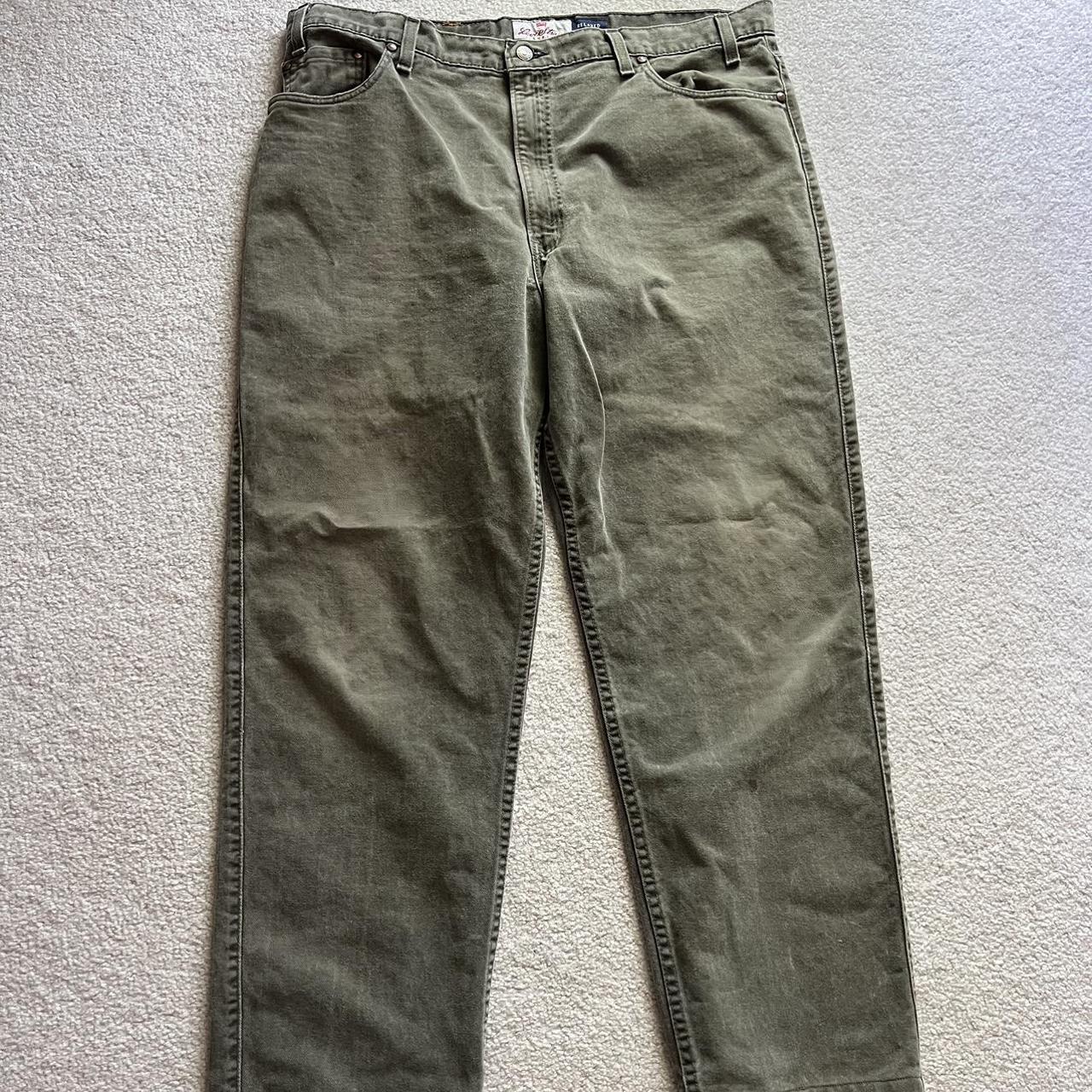 Levi's Men's Khaki and Green Trousers | Depop