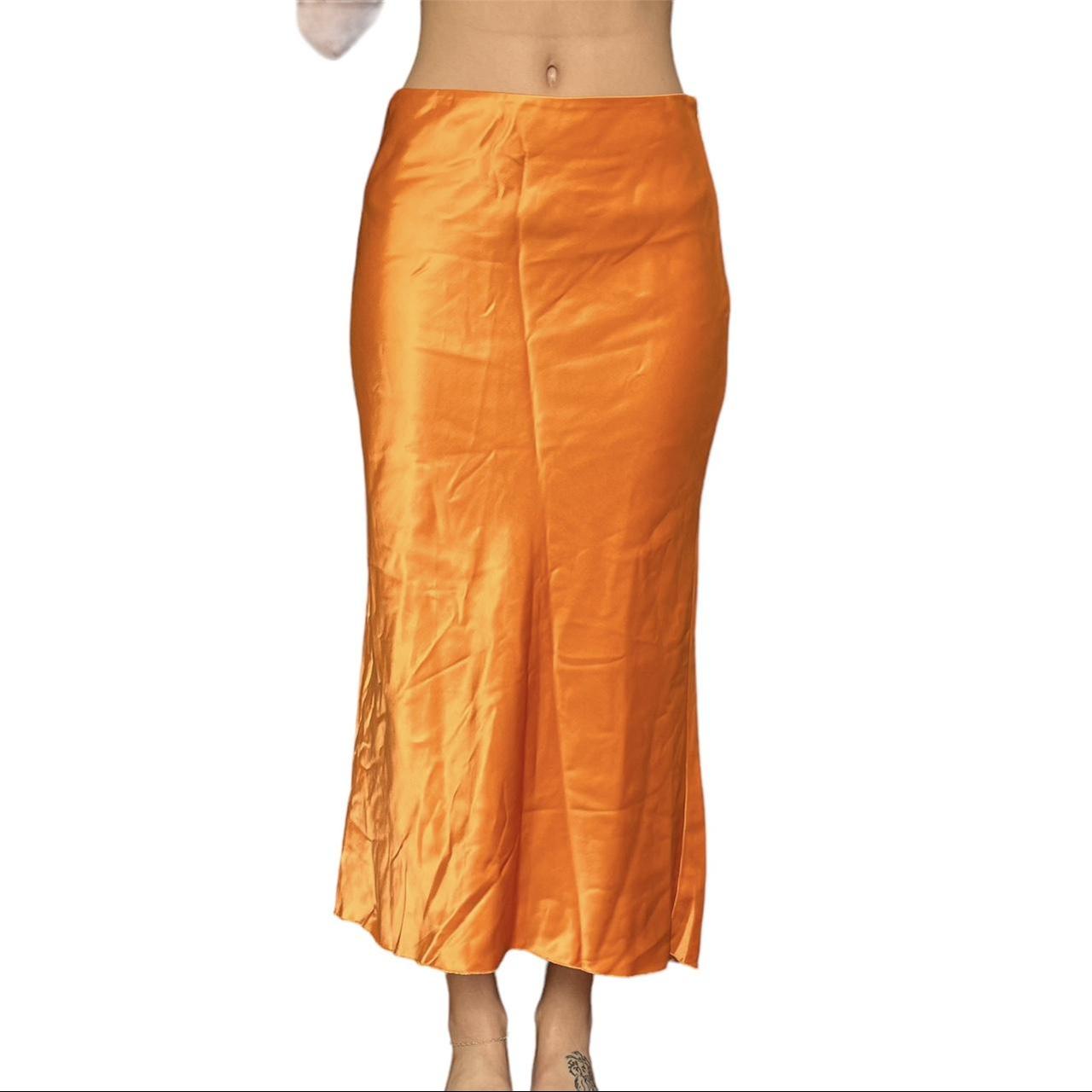 Tibi Women's Orange Skirt | Depop