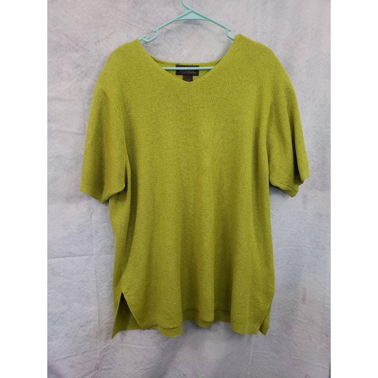 Lane Bryant Women's Green and Black Blouse | Depop