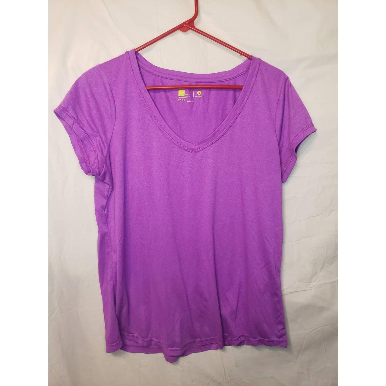 Women's Large Xersion short sleeved top. Polyester. - Depop