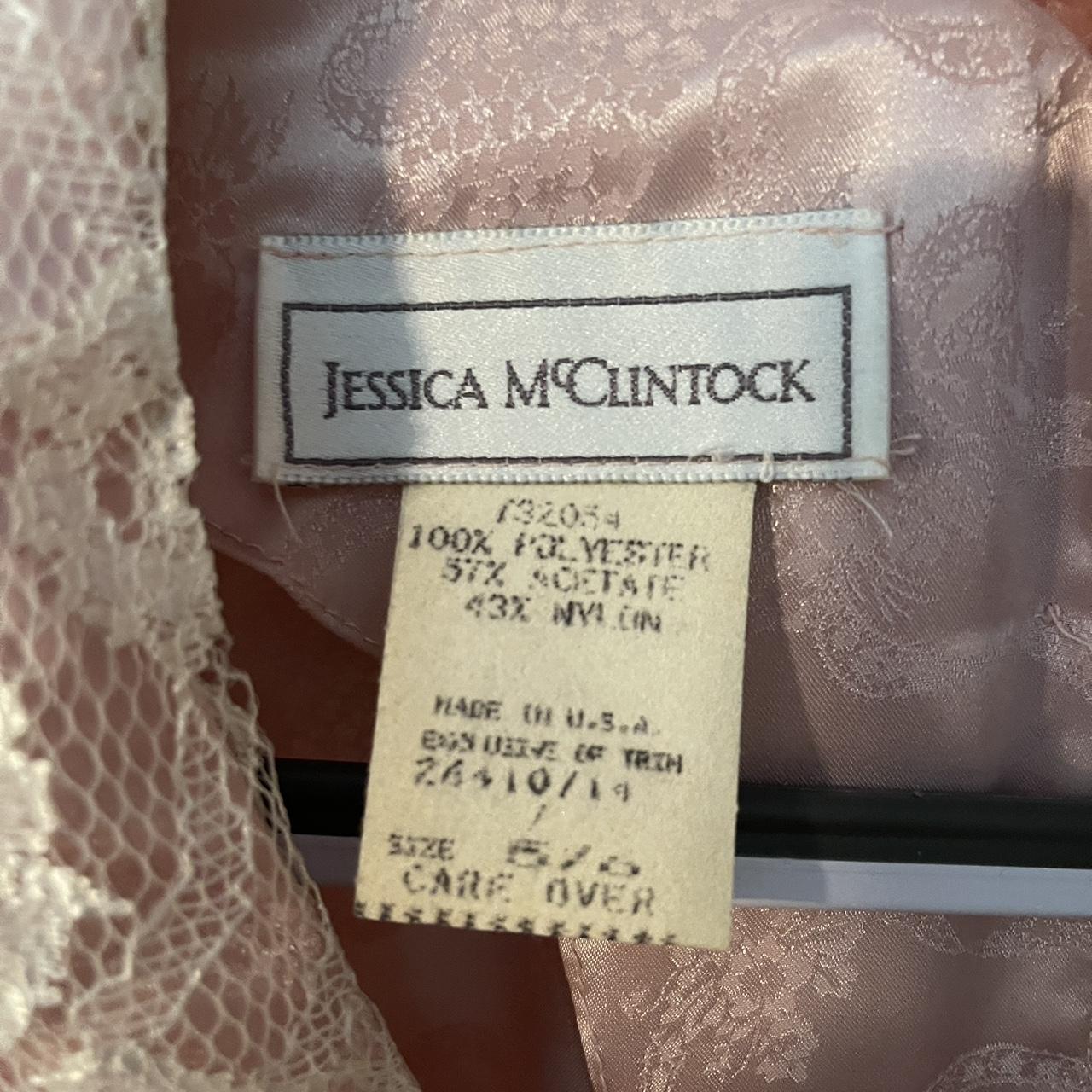 Jessica McClintock Women's Pink and Cream Dress | Depop