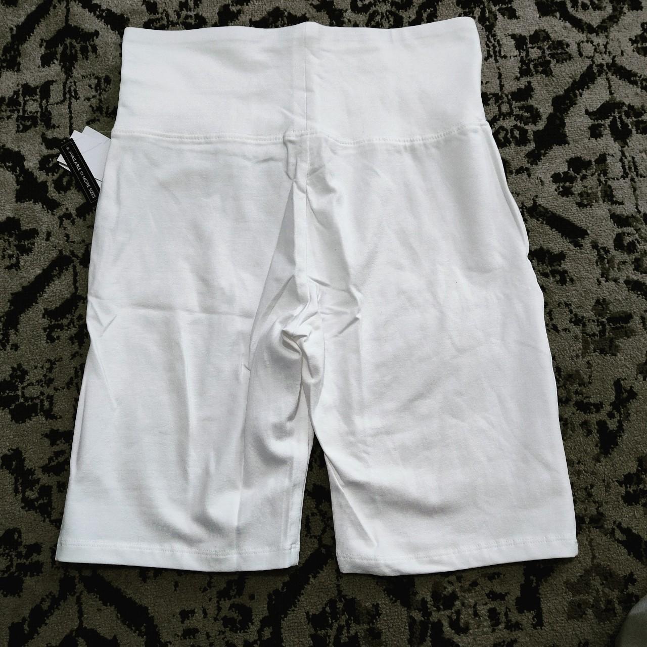 Bp White Bike Shorts Size Medium High Waisted 8 Depop