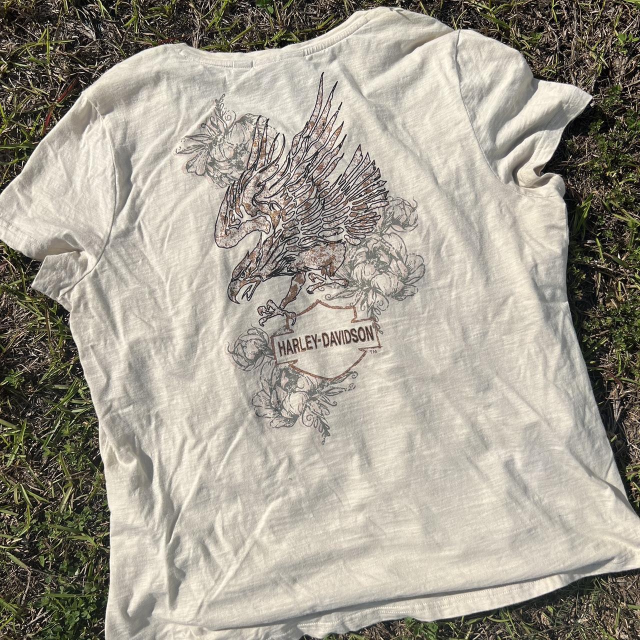 Harley Davidson Women S Cream T Shirt Depop