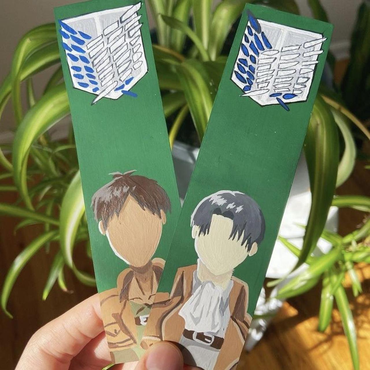 Levi Ackerman bookmark Eren Yeager bookmark ($10... - Depop