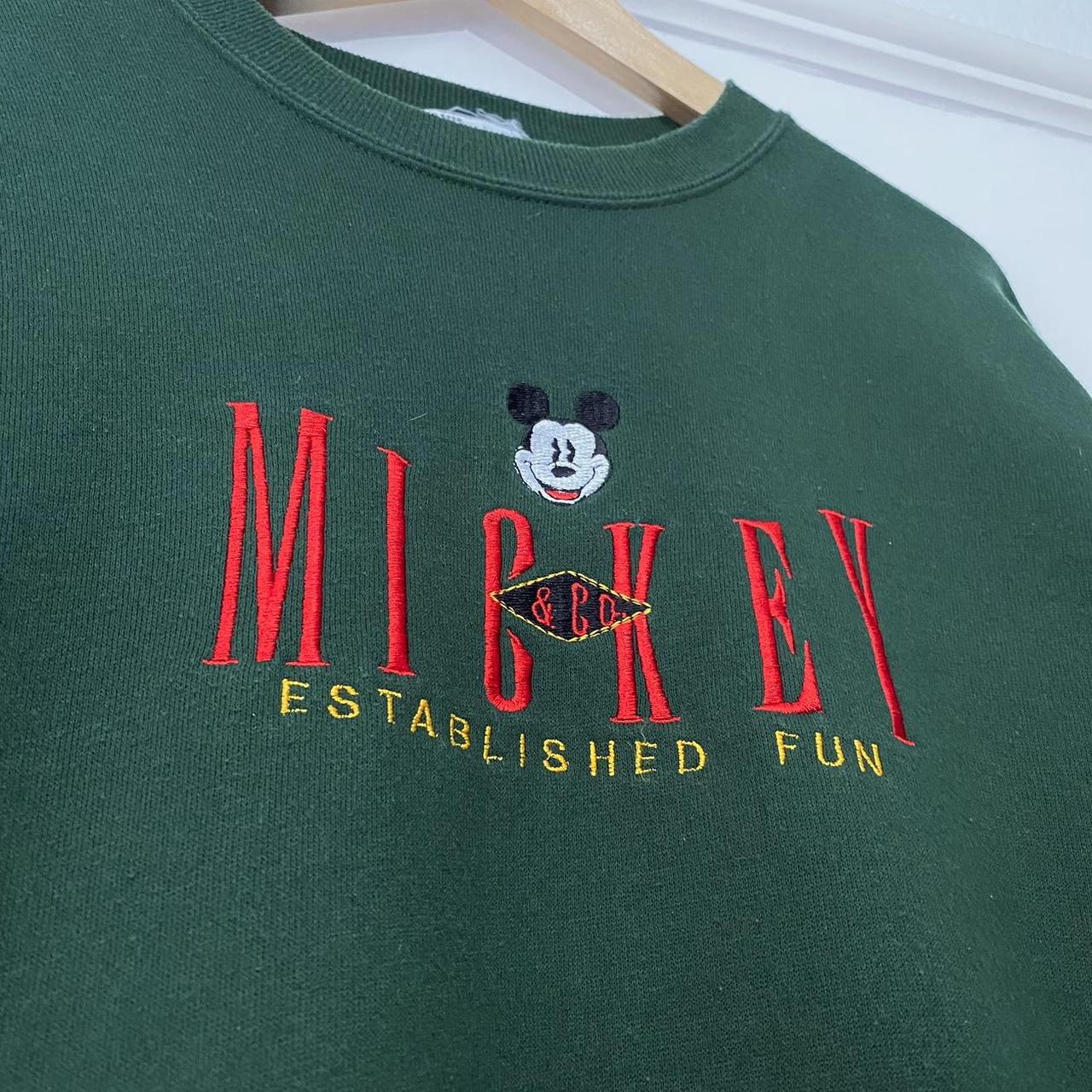 Vintage Mickey & Co Forest Green 90s Sweatshirt -... - Depop
