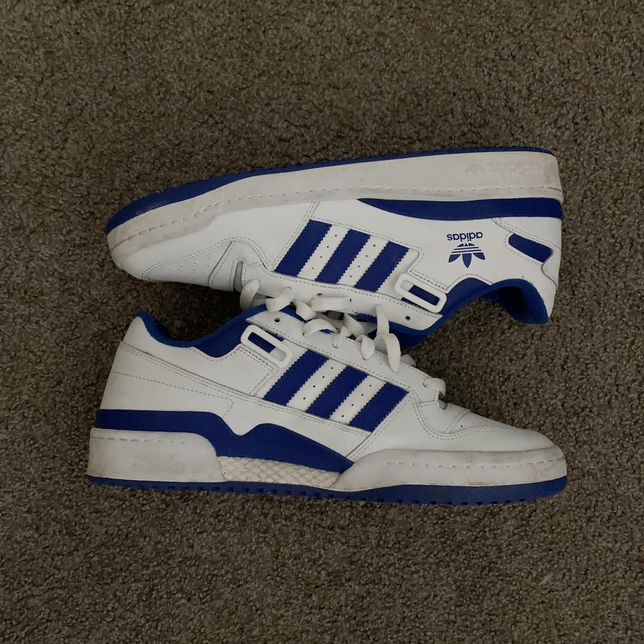 Adidas Men's White and Blue Trainers