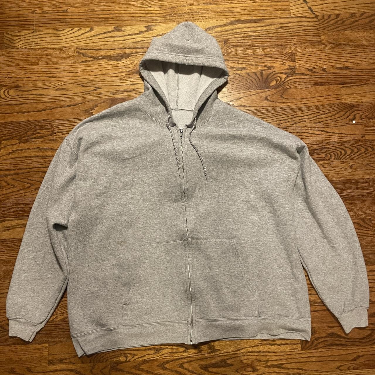 vintage essential grey zip up fits like l - Depop