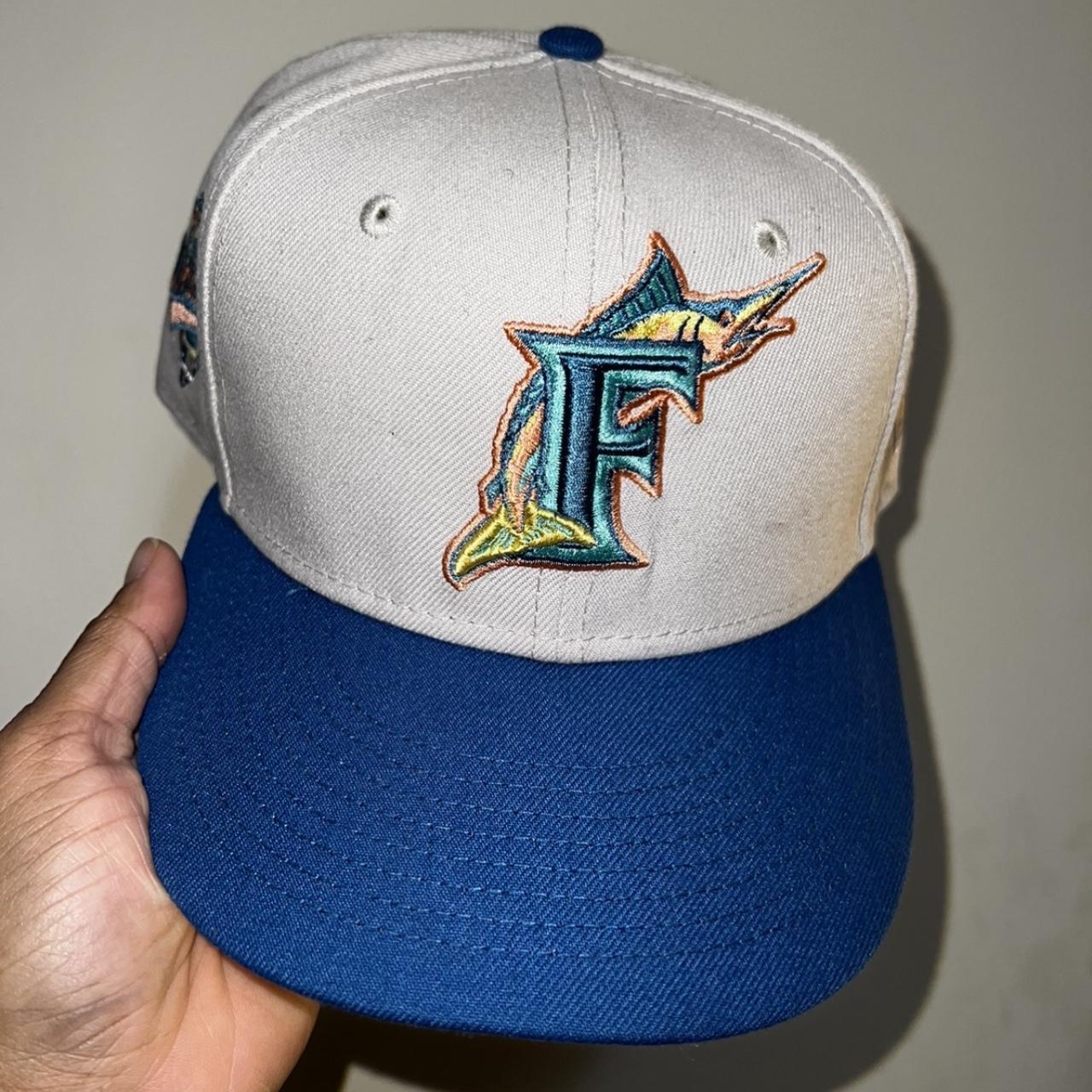 Vintage Florida Marlins Hat Cap Gray New Era World - Depop