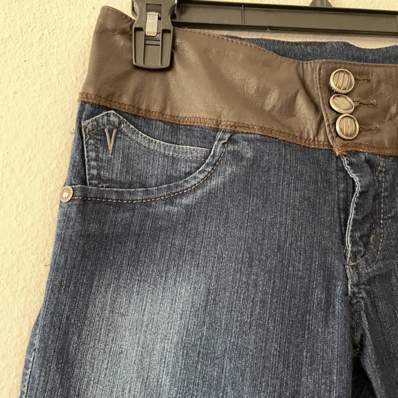 Y2K Victorias Secret Low Waist Brown Leather Denim - Depop