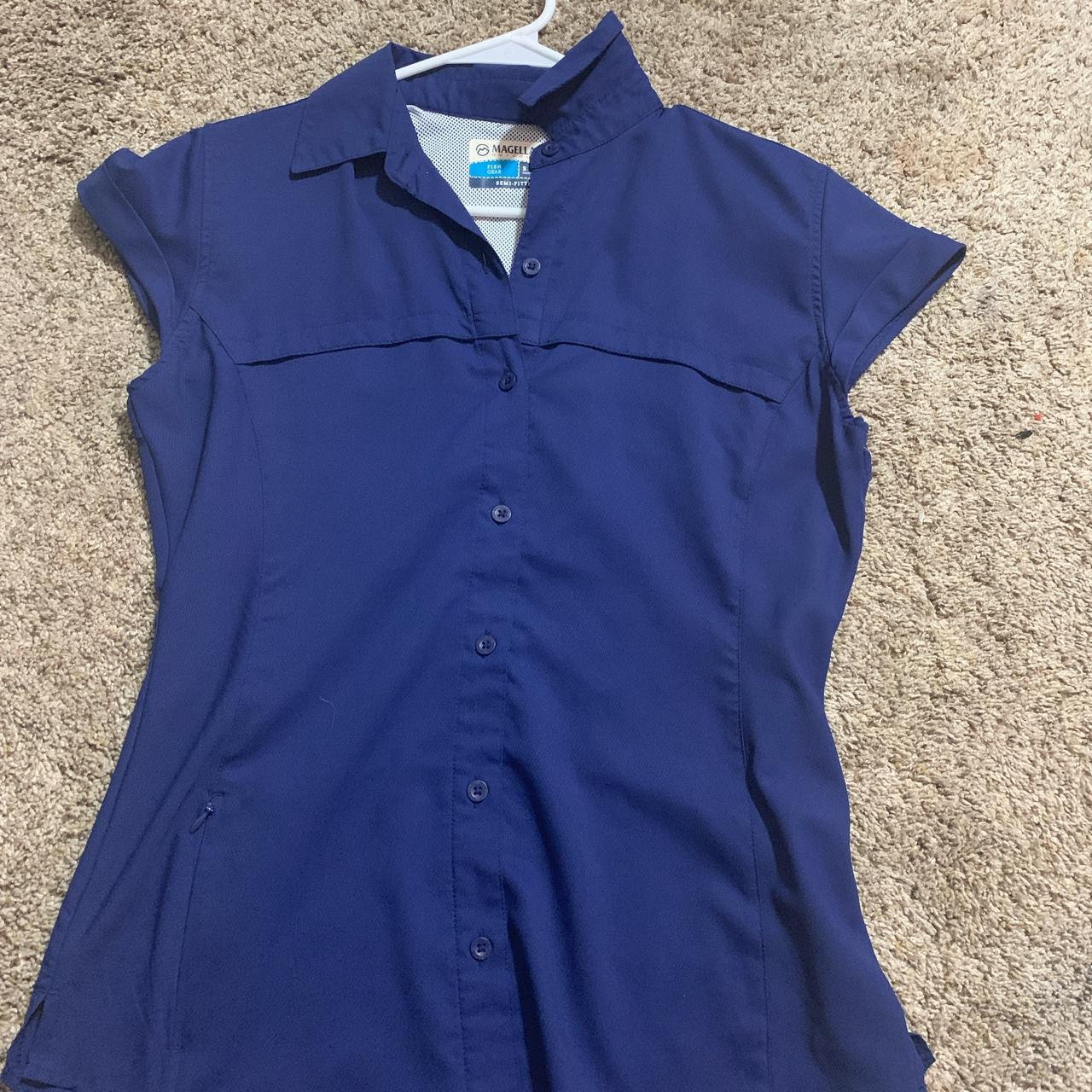 Blue Magellan fishing shirt - Depop