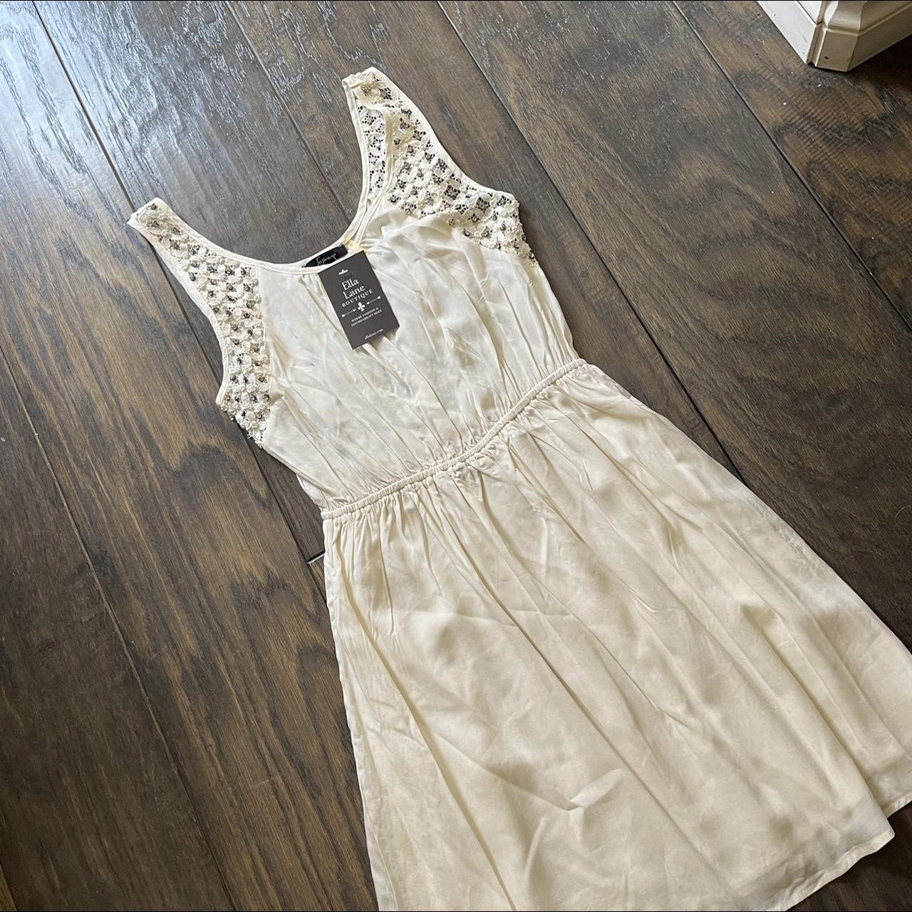 Women's White and Grey Dress | Depop