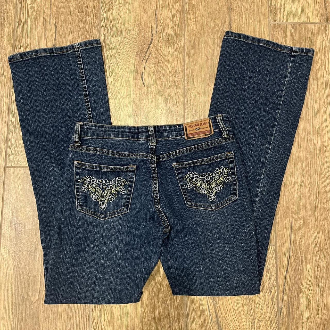 Women's Navy and Khaki Jeans Depop