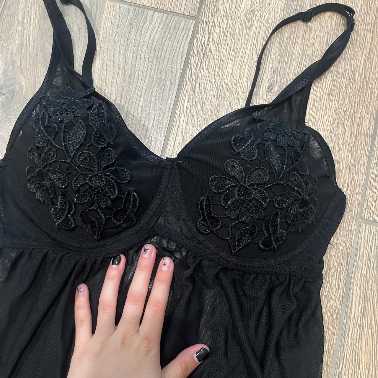 Cute Black Lingerie Top It’s A Size Large In... - Depop