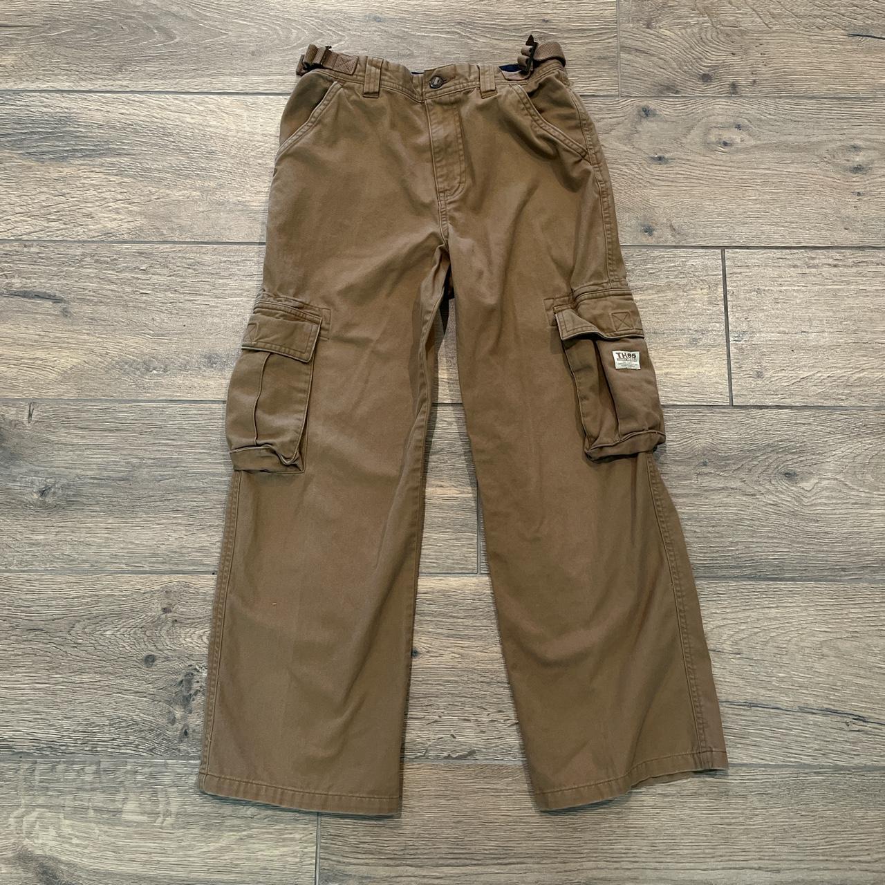 cute Tommy tan baggy cargo pants size 12 in boys in... - Depop