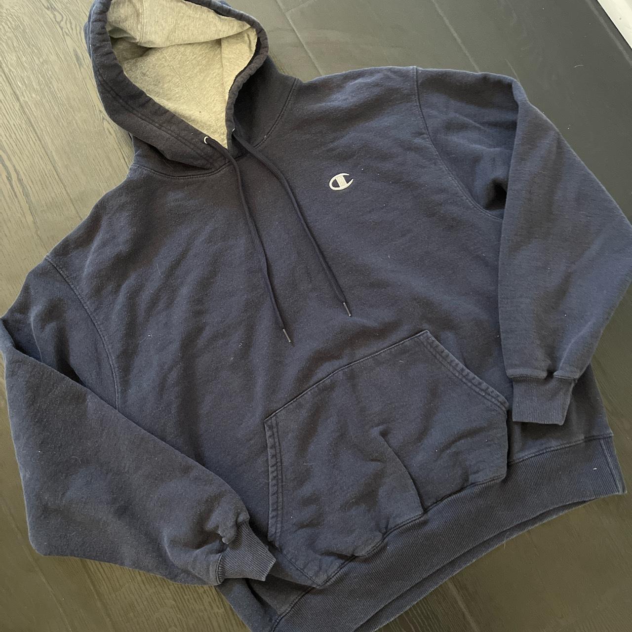 nice black champion hoodie size medium in women’s... - Depop