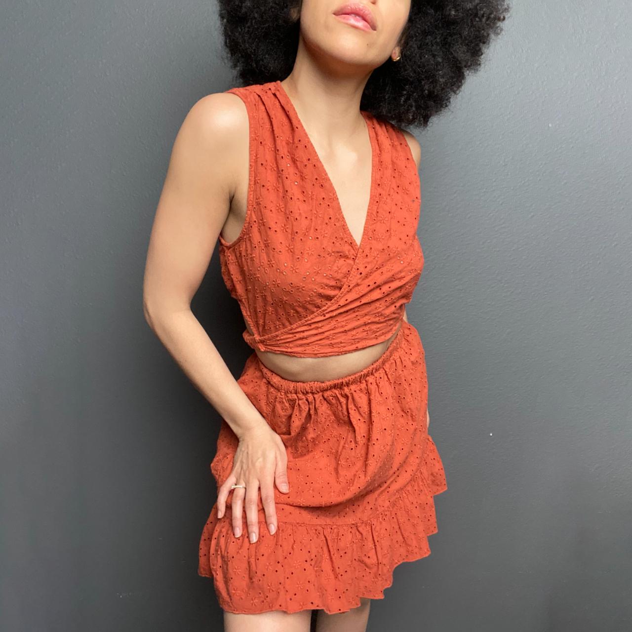 ZARA Burnt Orange Summer Dress This dress has a