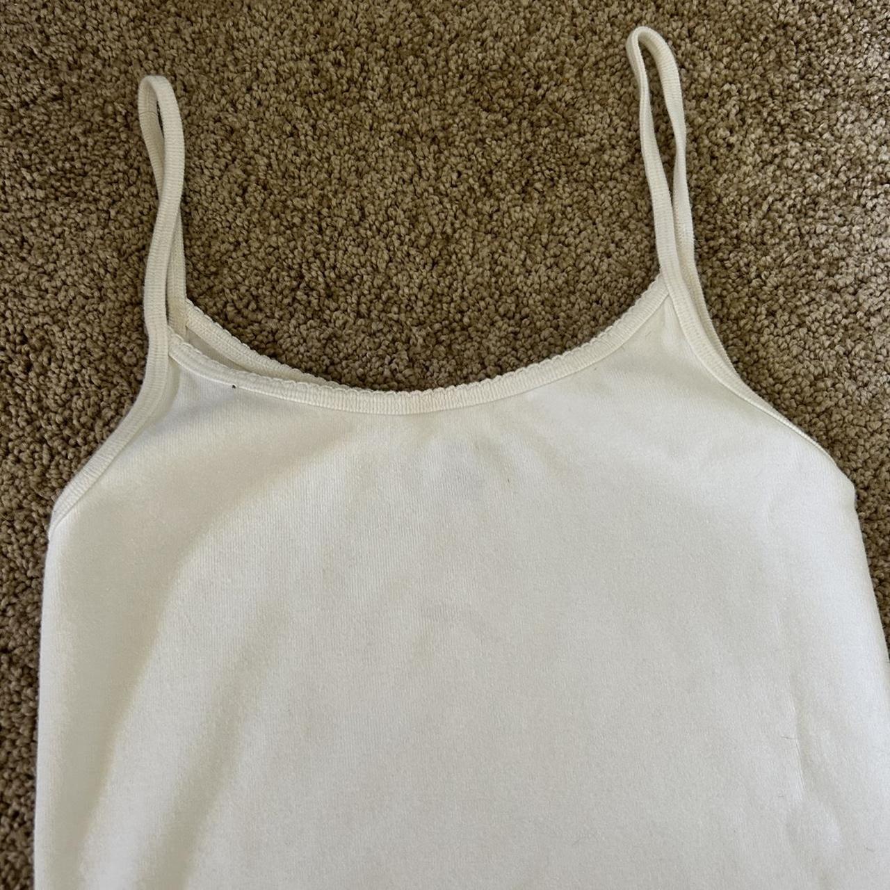 Brandy Melville White Tank Top, Skylar Scallop... Depop
