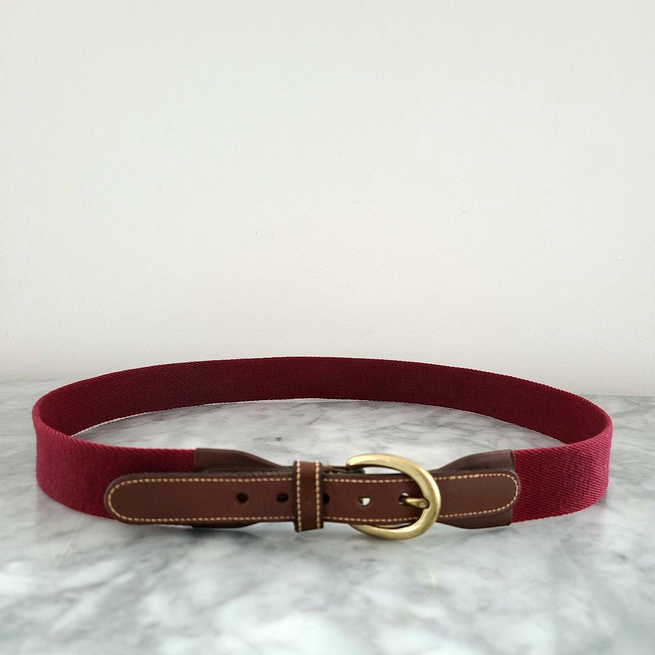 Vintage Belt Woman Thin Belt Belt in Leather Red 80s Golden 