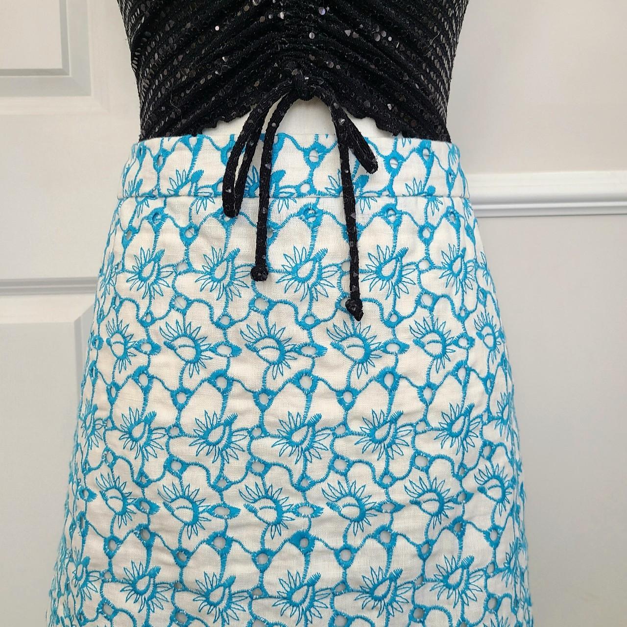 Talbots 100% Linen Embroidered Eyelet Pencil Depop