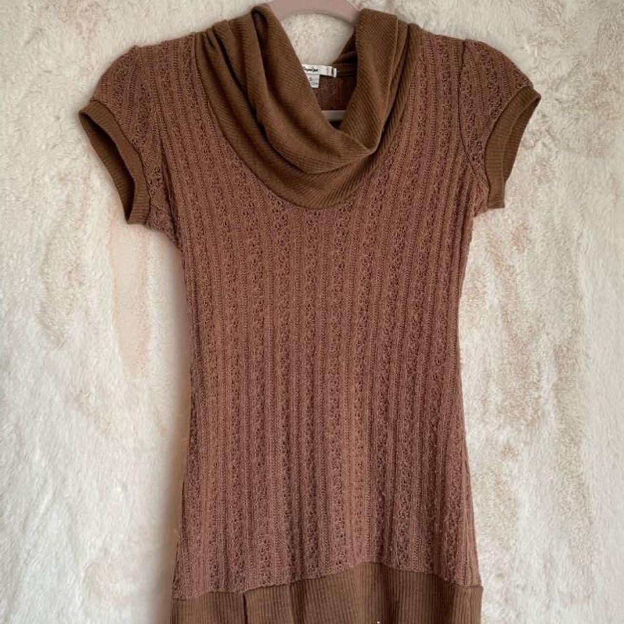 Shortsleeve, cowl neck sweater top Depop