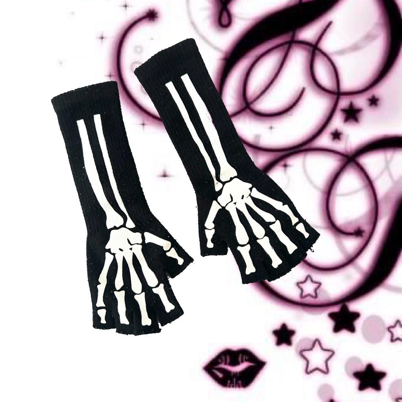 glow in the dark skeleton gloves one size hot... Depop